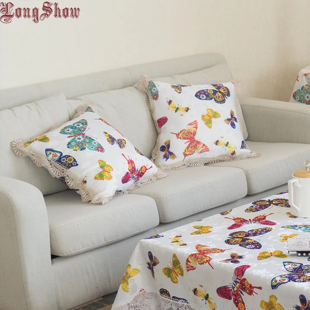 LongShow 45x45 см квадратный чехол для подушки красочные бабочки креативный