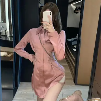 

L Photo Shoot Non-mainstream Sense of Design Chain Bandage Cloth Waist