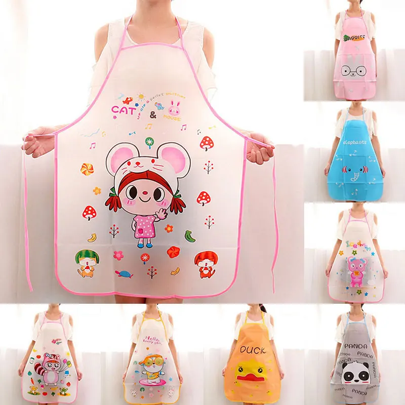Chef Kitchen Anti-oil Aprons Cooking Lovely Cartoon Apron Sleeveless Waterproof Kitchen Cooking Waist Bib Creative Women Apron