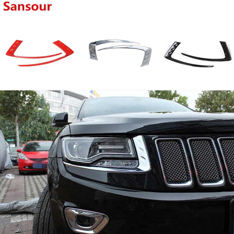 Sansour Abs Car Exterior Front Head Light Lamp Eyelid Eyebrow Cover