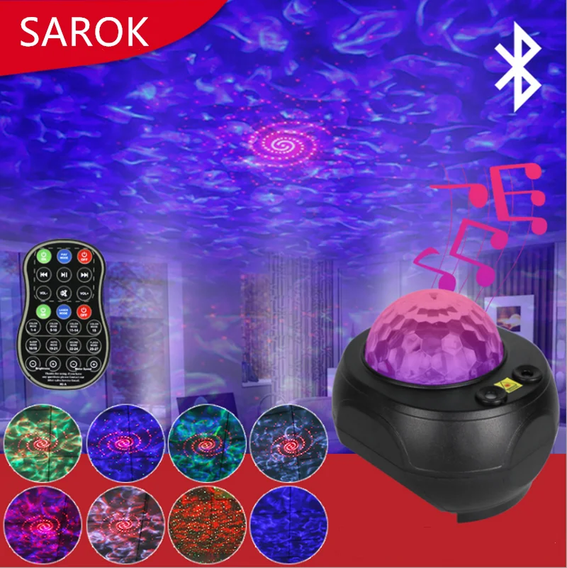 SAROK Mini Stage Light LED Bluetooth Music Star Projection Lamp Voice Control Laser Light at Home Party KTV