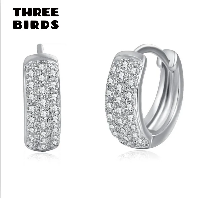

New Trendy Cubic Zirconia Crystal Round Hoop Earrings Luxury Three Rows Cz Stone Vintage Earrings For Women Fashion Jewelry