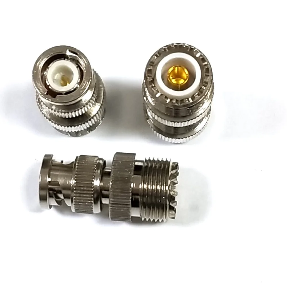 50pcs BNC Male Plug To UHF SO239 PL-259 Female Jack RF Coaxial connector New
