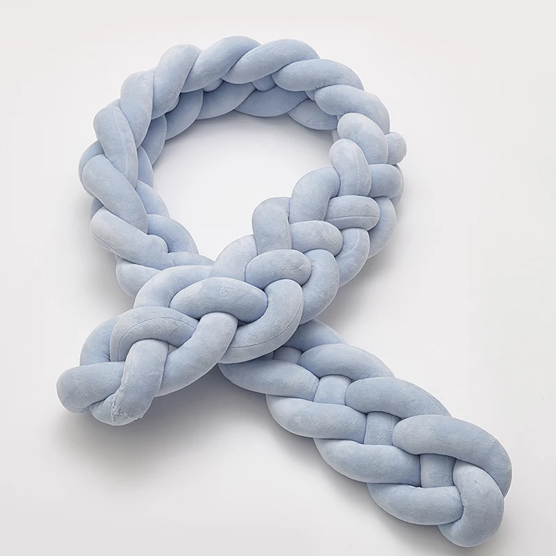 Baby Crib Bed Bumper Knotted Braided Plush Nursery Cradle Decor Newborn Infant Pillow Cushion Junior Bed Sleep Bumper YZL002