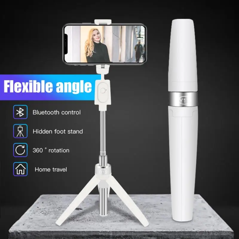 

3 In 1 Selfie Stick With Tripod Wireless Bluetooth Mobile Phone Holder For IPhone Huawei Samsung Rotatable Handheld Gimbal