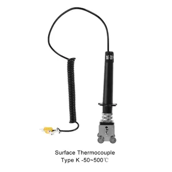 

K Type Roller Surface Thermocouple -50~500 Degree Handheld Contact Temperature Sensor with Ball Bearings 4 Wheels WRNM-101
