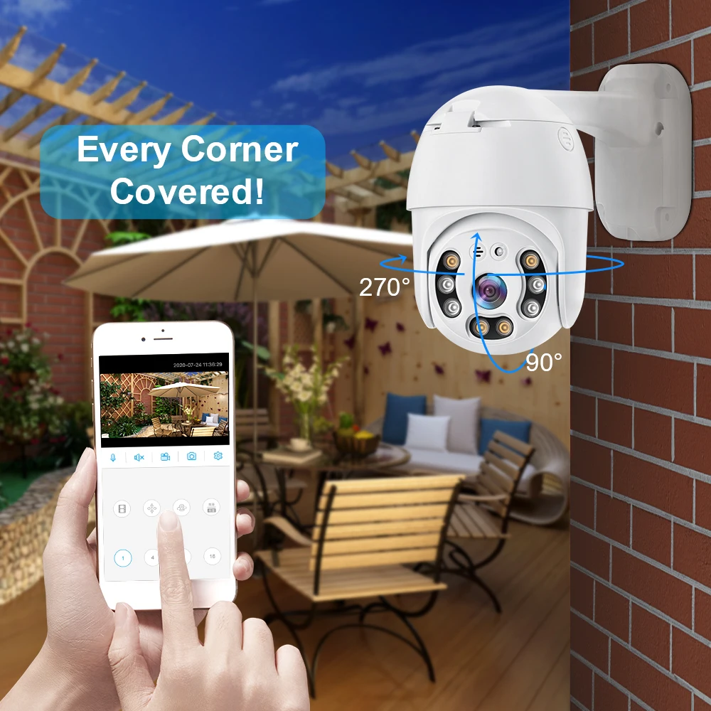 MISECU 1080P PoE IP камера 2MP PTZ скоростная купольная наружная Onvif двухсторонняя аудио Ai