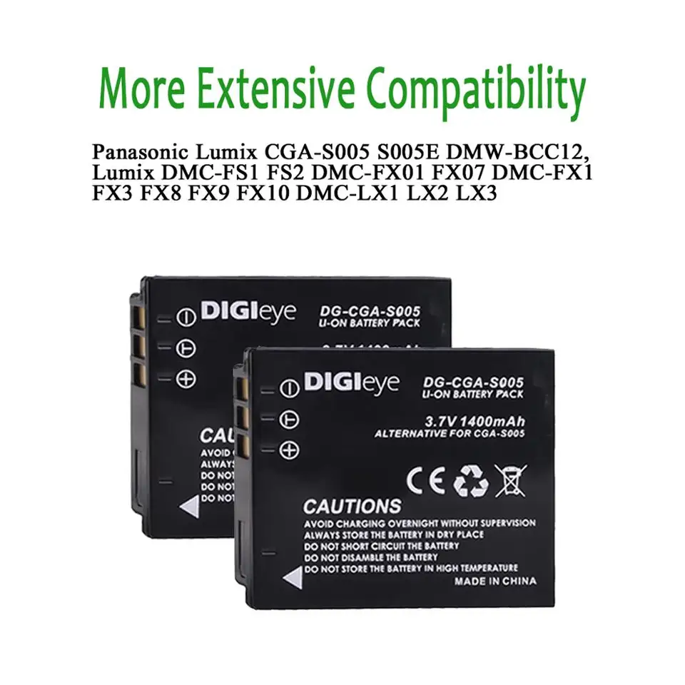 Baterie CGA-S005E, DMW-BCC12, BP-DC4-E, DB-60 1400mAh pro Panasonic a