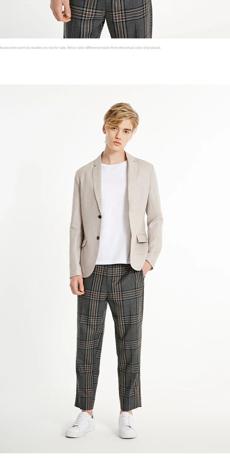 JackJones мужской льняной костюм куртка удобный блейзер мужская одежда 219108505