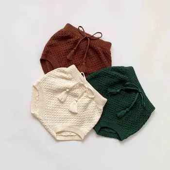 

Baby Boys Girls Shorts Autumn Knit PP Shorts Fashion Baby Girls High Waist Cotton Knitted Bloomers Shorts Children Pants