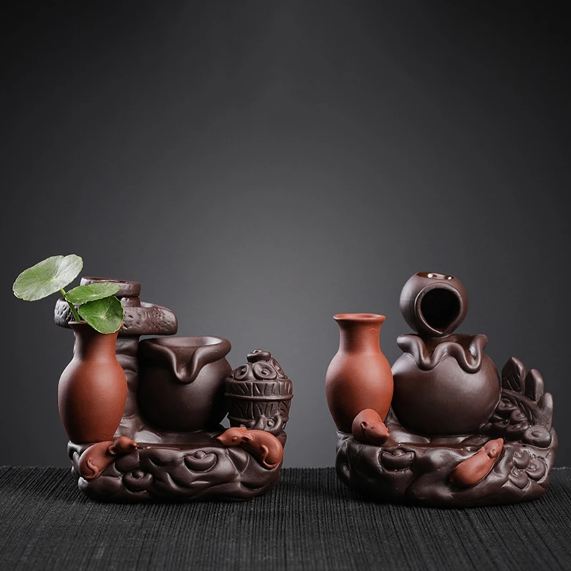 Backflow Incense Burner Flower Pot Plant Container Ceramic Waterfall Incense Holder Home Decor Gift