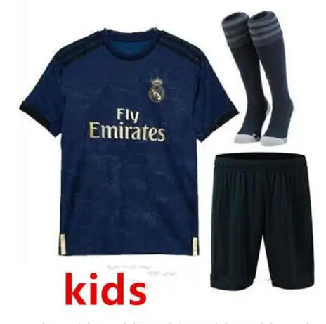 Real Madrides/детская трикотажная одежда,, Real Madrides, Детский комплект, носки Футбольная Футболка, домашняя одежда, 3RD Hazard, 19, 20, Детская Футбольная форма, dhl - Color: kids9