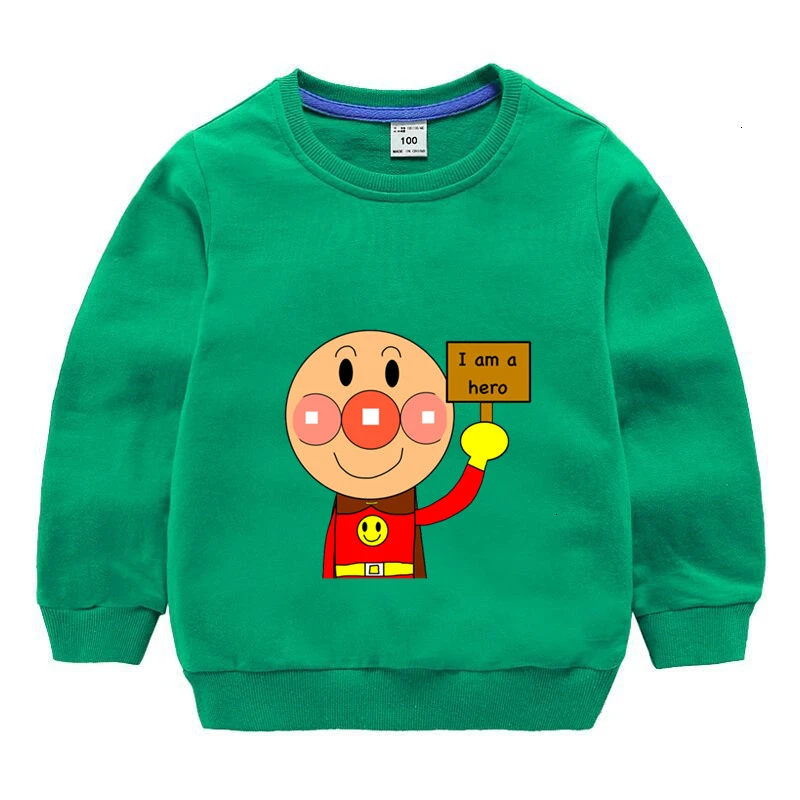 От 3 до 9 лет аниме Anpanman плюс бархатный свитер для мальчиков и девочек смешной Сращивание Цвет ребенок o-образным вырезом Топы Дети мультфильм ребенок - Цвет: as picture