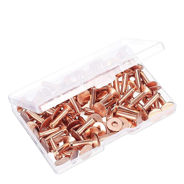 10x Solid Copper Rivets Burrs Fasteners Permanent Leather Saddlery Tack  Repair#w