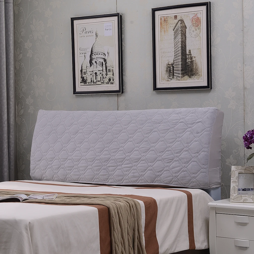 Thicken Stretch Bed Headboard Slipcover Protector Solid Color Dustproof Cover Bedside Bedroom Decorative Protectors