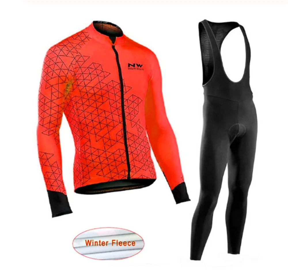 19 Pro Team NW Зимняя Теплая Флисовая велосипедная одежда для мужчин Northwave Jersey костюм для прогулок верховой езды на велосипеде MTB Одежда комбинезон набор 8