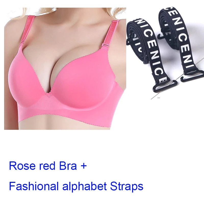 Rose and strap Заводские Бесшовные бюстгальтеры для женщин, бюстгальтер пуш-ап без косточек, бюстгальтер без косточек, женское нижнее белье, нижнее белье, Прямая поставка, изготовление на заказ - Цвет: Rose and strap