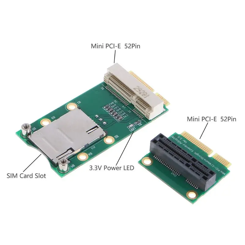 Мини адаптер PCI E с разъемом для sim карты вертикальная установка 3G/4G WWAN