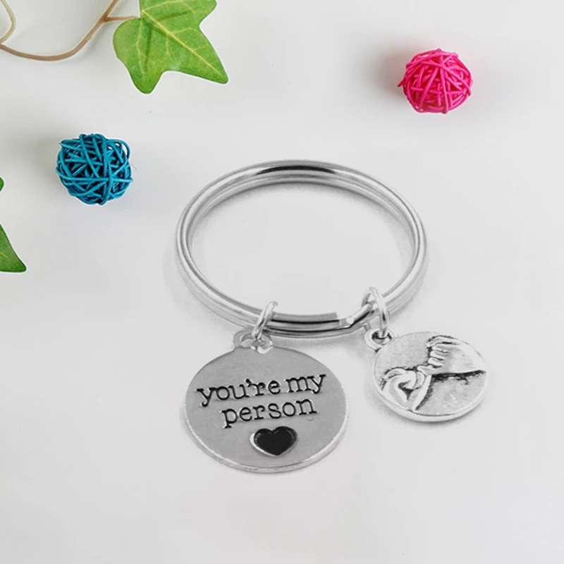 Мотивация крюк палец брелок письмо YOU'RE MY PERSON кулон мизинец брелок с обещанием влюбленных Пара памятные ювелирные изделия подарок