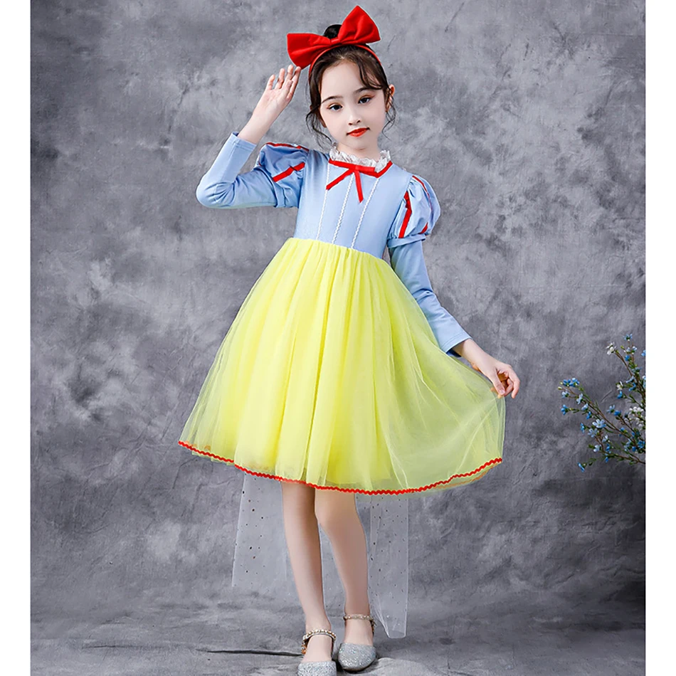 Вечерние платья Белоснежки Детское платье Сезон осень зима Длинный рукав Длина