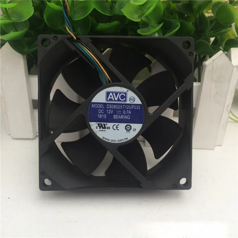 AVC 8025 0.7A DC12V 4 провода с температурным контролем двухшаровой 8 см вентилятор шасси CPU воздуходувка