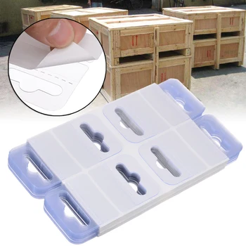 

Adhesive Tabs Merchandise Package Box Bag Hangers Peghooks Display 200pcs PVC Slot Hole Adhesive Hang Tabs Tags Hook