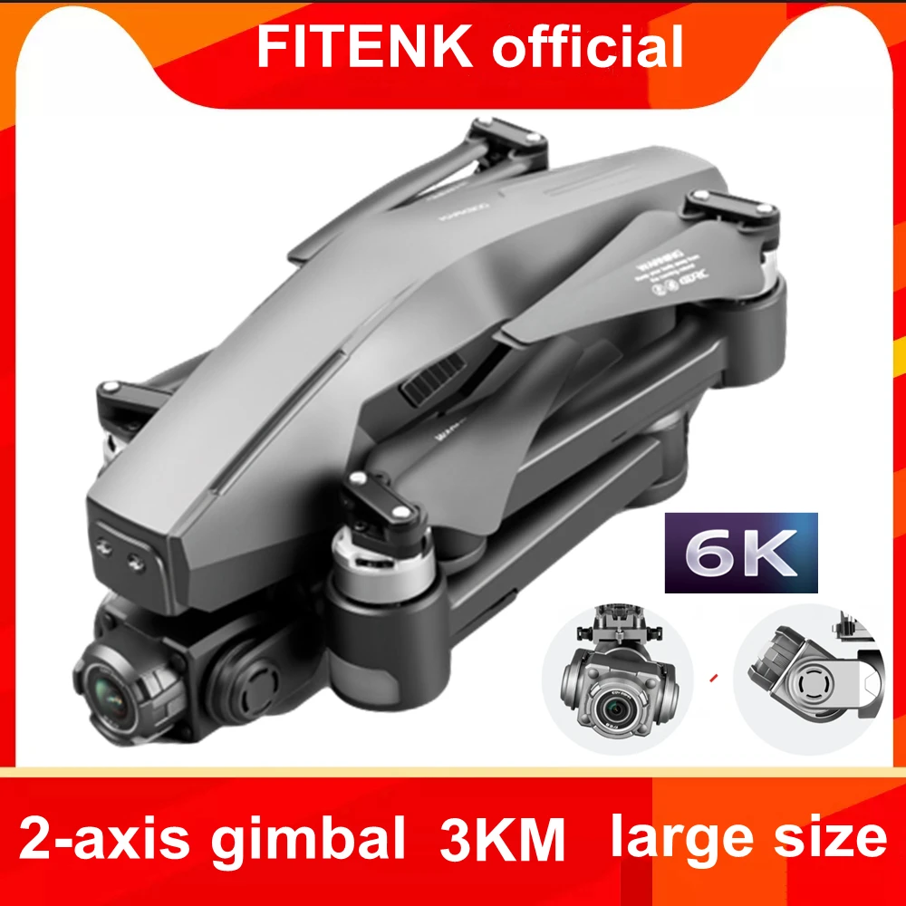 Cardán profesional de 2 ejes con cámara 6K 4K, GPS, Drones RC, distancia 3KM, 5G, WiFi, FPV, sin escobillas, Quadcopter