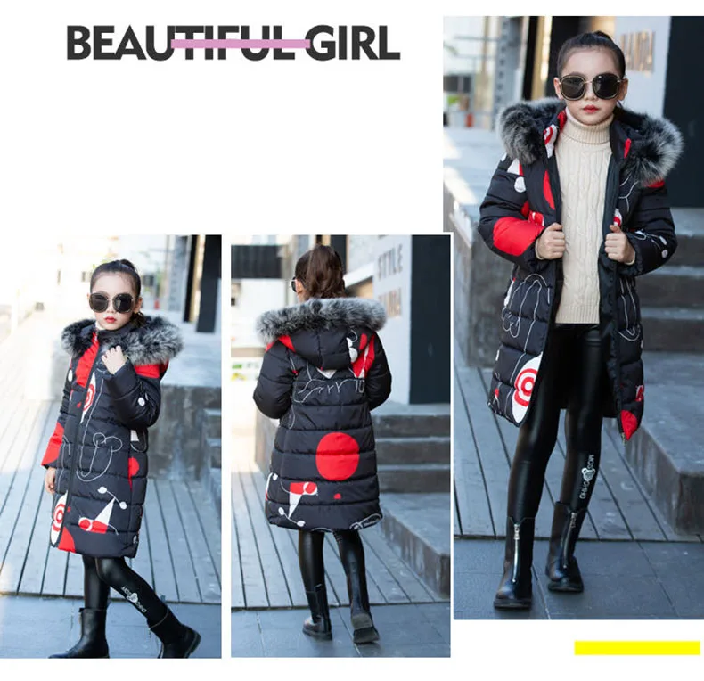 Kids Winter Jacket For Girls 2019 Fashion Brand Girl Down Jacket Warm Child Down Parkas Coat 4 5 6 7 8 9 10 11 12 13 14 Years