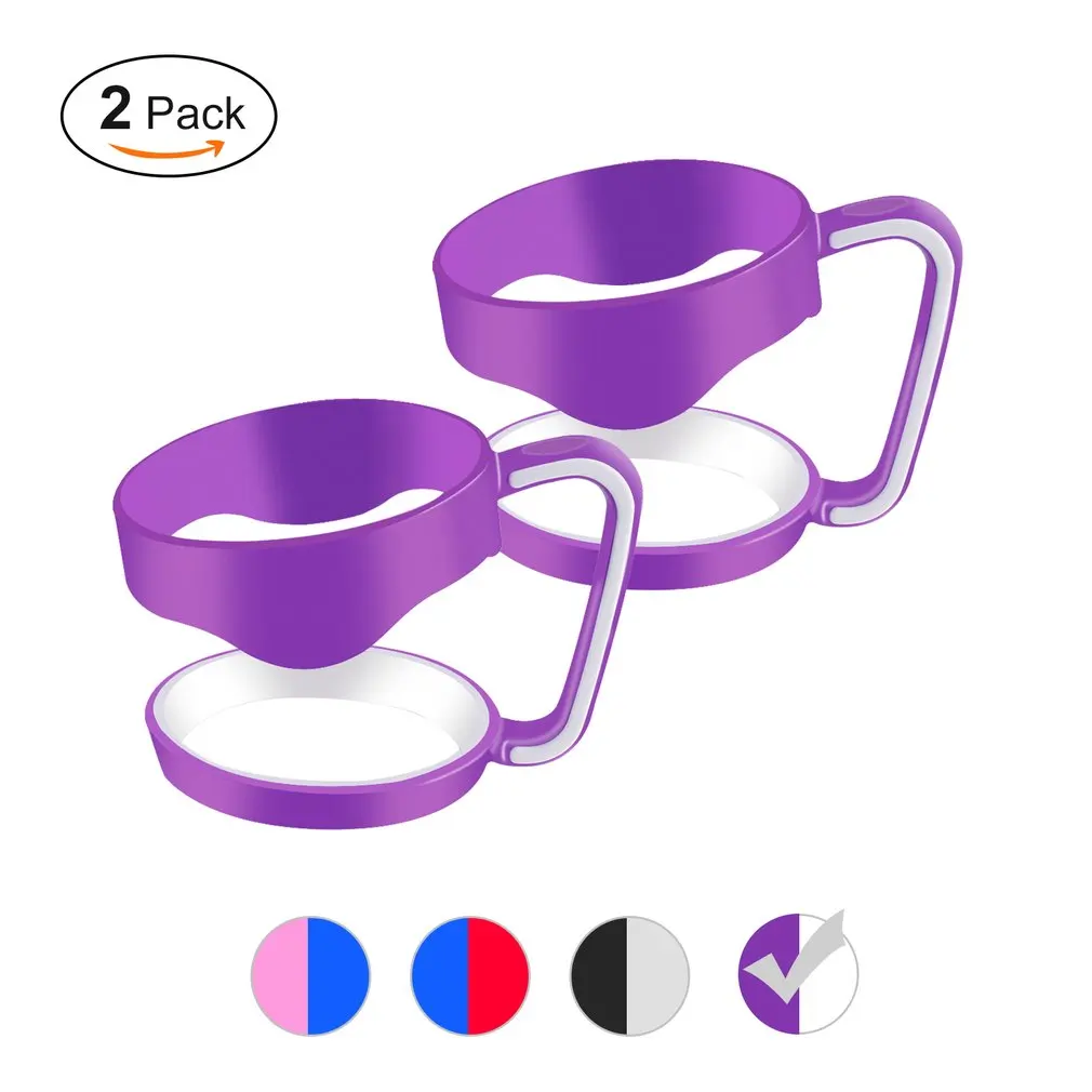 Purple and White Черный+ серый ручной держатель пластиковые чашки ручка для YETI 30 унц. Rambler tumbler ручка для 30 унций Yeti чашки кружки два кольца - Цвет: Purple and White