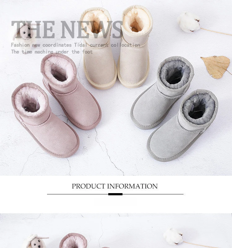 Botas de Pelúcia de Neve Fasshion para Crianças Botas de Pele Macio e Confortável 1 + 21-35 para a Idade Meninas Sapatos Inverno Quente Tamanho 1 + 5 High Quality Mamãe e Bebê