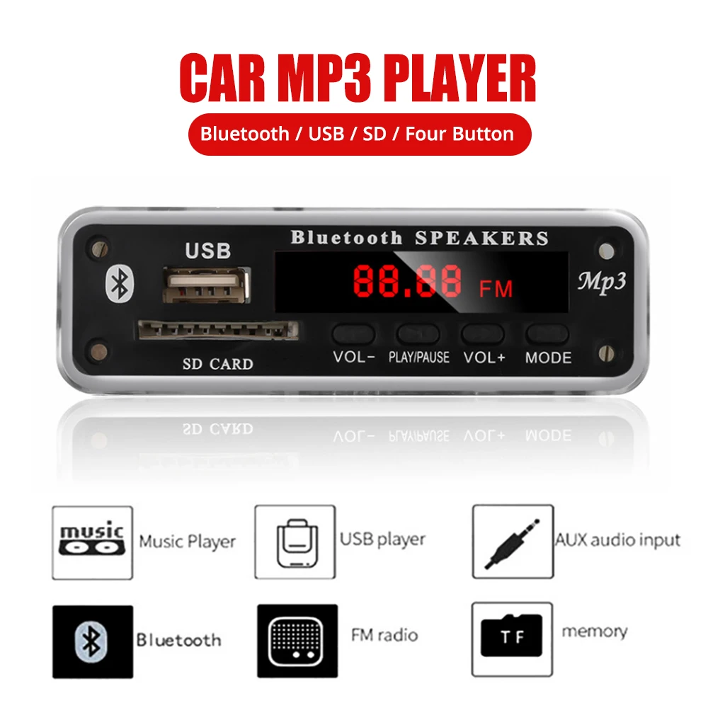 MP3 декодер доска радио модуль общий WMA декодер автомобиля Bluetooth USB SD FM динамик транспортных средств