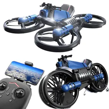 

2 in 1 6 Axis 2.4G Folding RC Motorcycle Aircraft Quadcopter WiFi Camera Toy New gift for children kids