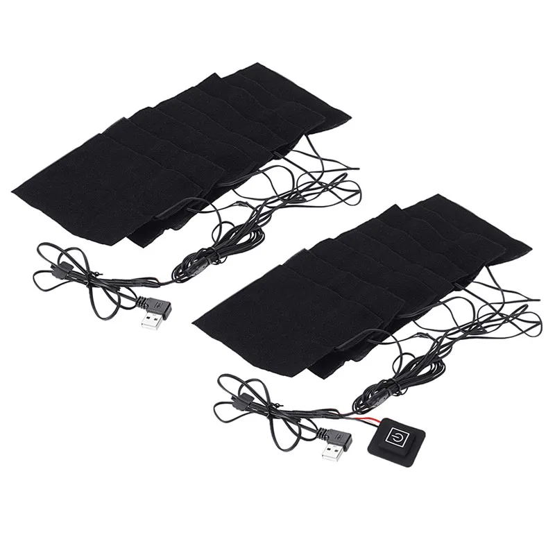 

8 in 1 Heating Pad Electric USB Jackets Clothes Heating Pad Waterproof Carbon Fiber Heater For Winter Warmer