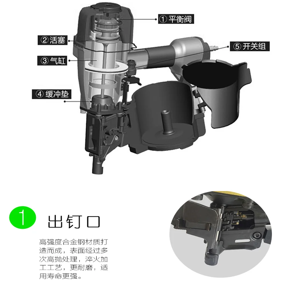 Превосходное качество Пневматическая катушка гвоздепистолет для кровли воздушный гвоздильный пистолет CN70 катушка Nailer пневматический инструмент