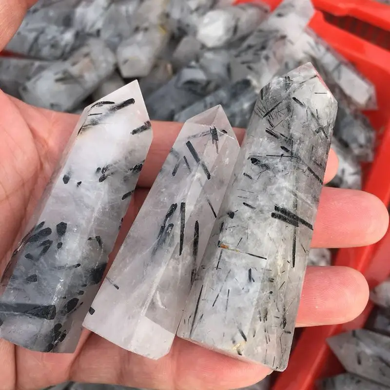 

Natural Crystal Turquoise Quartz Transparency Quartz Point Healing Energy Stone Hexagonal Prisms Obelisk Wand Stone Craft Decor