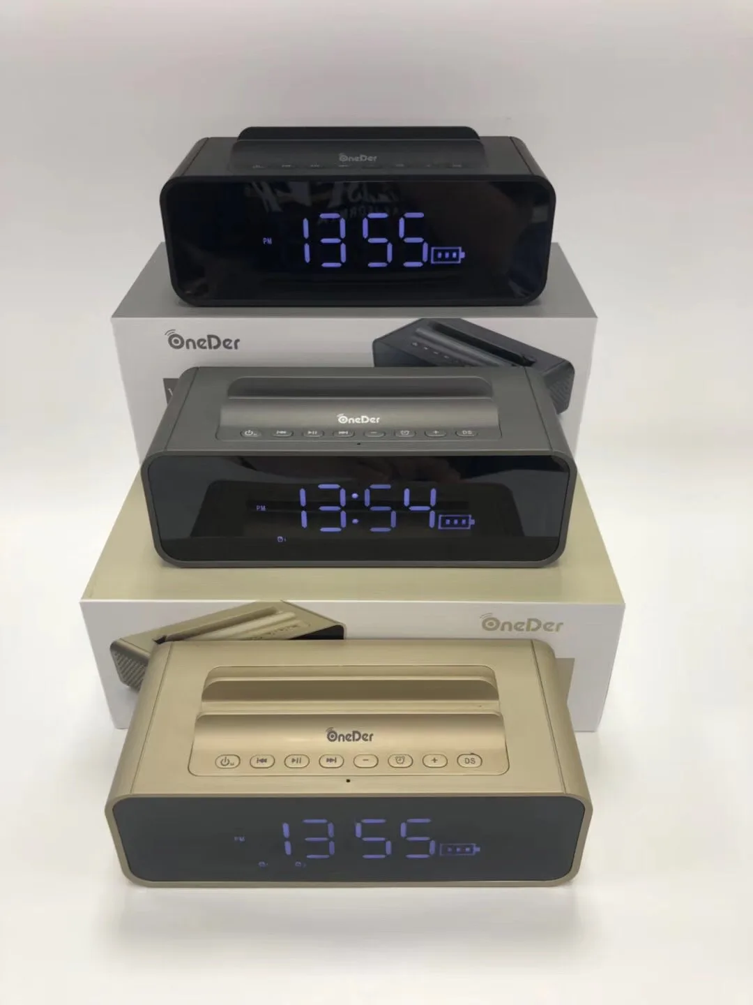 Oneder V06 Смарт Bluetooth динамик светодиодный дисплей прикроватные часы будильник мобильный телефон Поддержка карты Instert звук