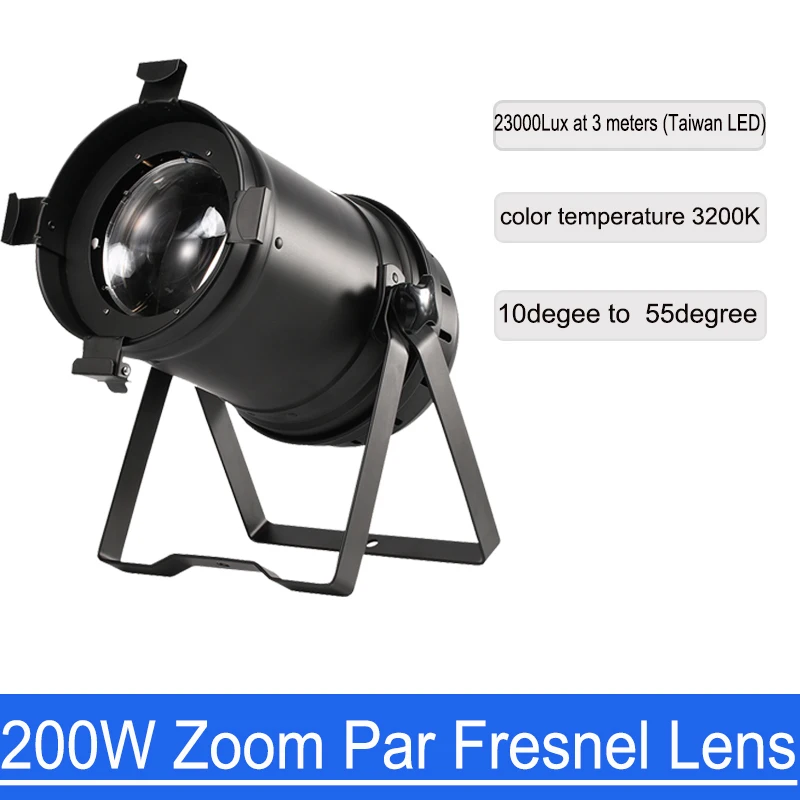 Par Can 200 Вт COB Zoom PAR 64 светодиодный светильник Zoom DMX театральный черный светильник