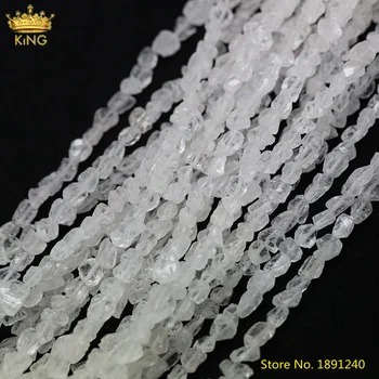 

15.5Inch/Strand Natural White Quartz Nugget Chip Spacer Beads Craft Choker,Irregular Quartz Stone Loose Beads For DIY Jewelry