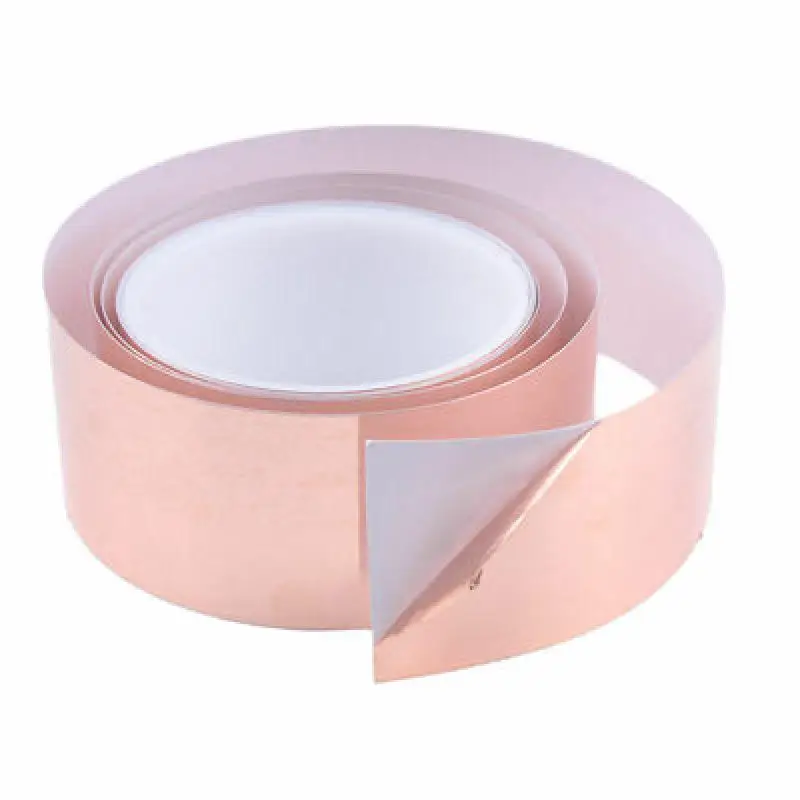 1/10/30/50 Meters 1roll Single Side Conductive Copper Foil Tape Strip Adhesive  Shielding Heat Resist Tape 5/6/10/12/15/ 20/50mm