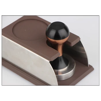 

Sturdy Stainless Steel Coffee Tamper Stand Silicone Espresso Barista Tool Tamping Holder Rack Shelf Coffee Machine Tool