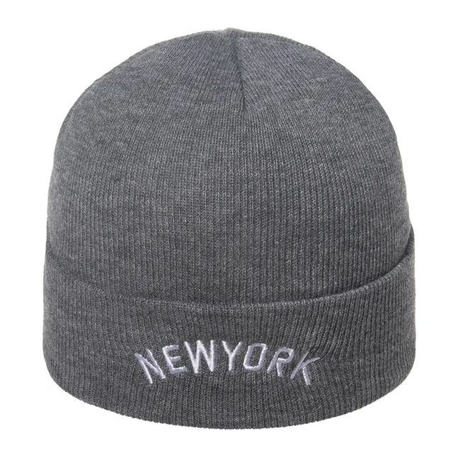 Autunno inverno ricamato lettera NEW YORK cappello di lana ciano blu  coreano moda cappello studente caldo cappello lavorato a maglia berretti  per donna cofano|Men's Skullies \u0026 Beanies| - AliExpress