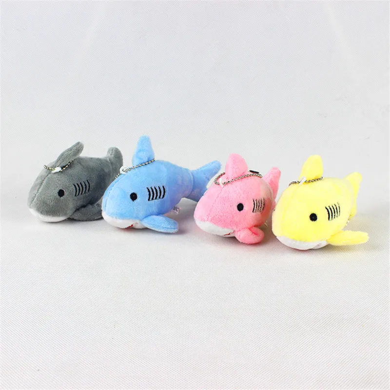 12cm Mini Plush Toy Cute Shark Plush Keychain Women's Car Keyring