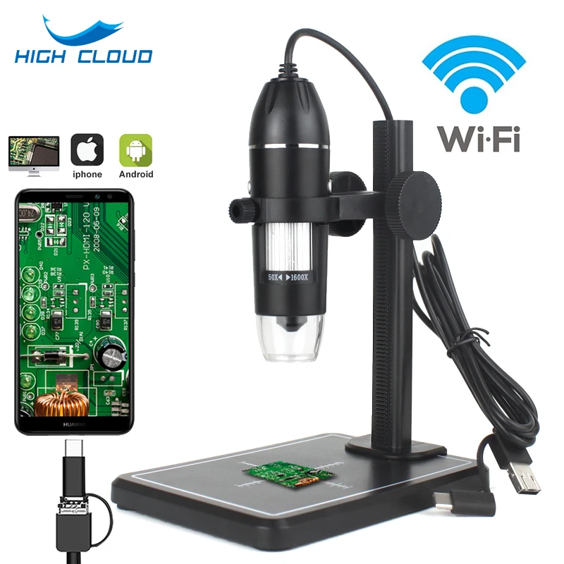 1600X USB Zoom 8 LED Digital Microscope Magnifier Endoscope Camera for Phone UK 
