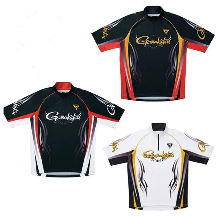 Gamakatsu short-sleeved stand-up fishing clothes Outdoor sun protection Cycling Quick-drying ice fishing jacket Fishing Jerseys