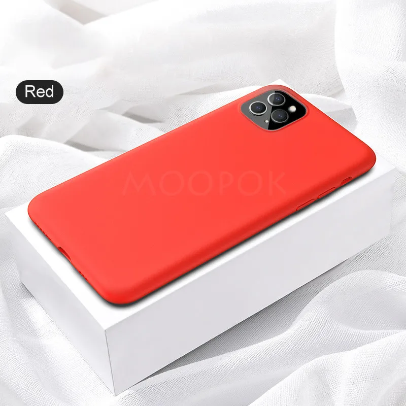 Тонкий мягкий чехол для iPhone 7, 8, 6, 6s Plus, X, 11, жидкий силиконовый чехол, карамельный цвет, Coque Capa On для iPhone X, XR, XS, 11 Pro, Max чехол - Цвет: Red