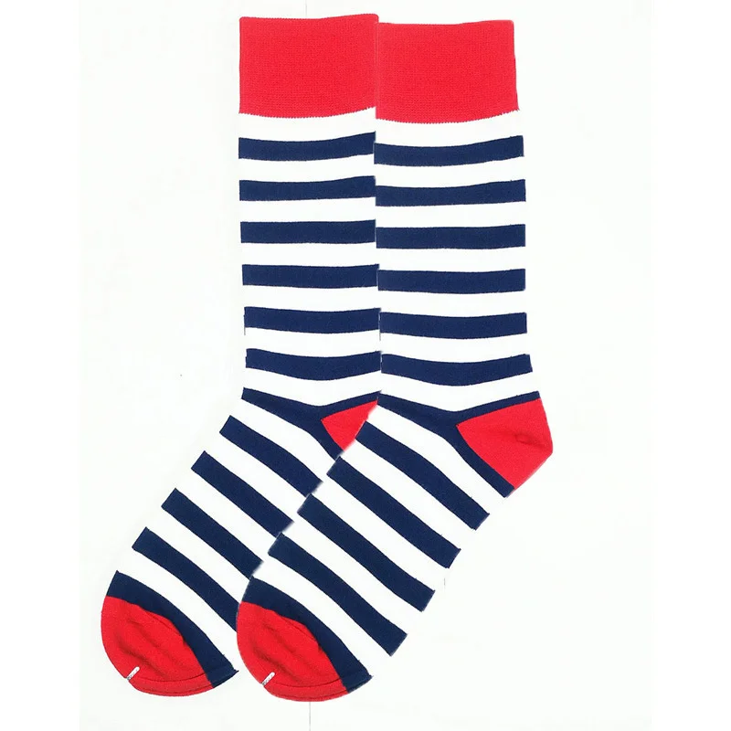 white navy stripe with red cuf