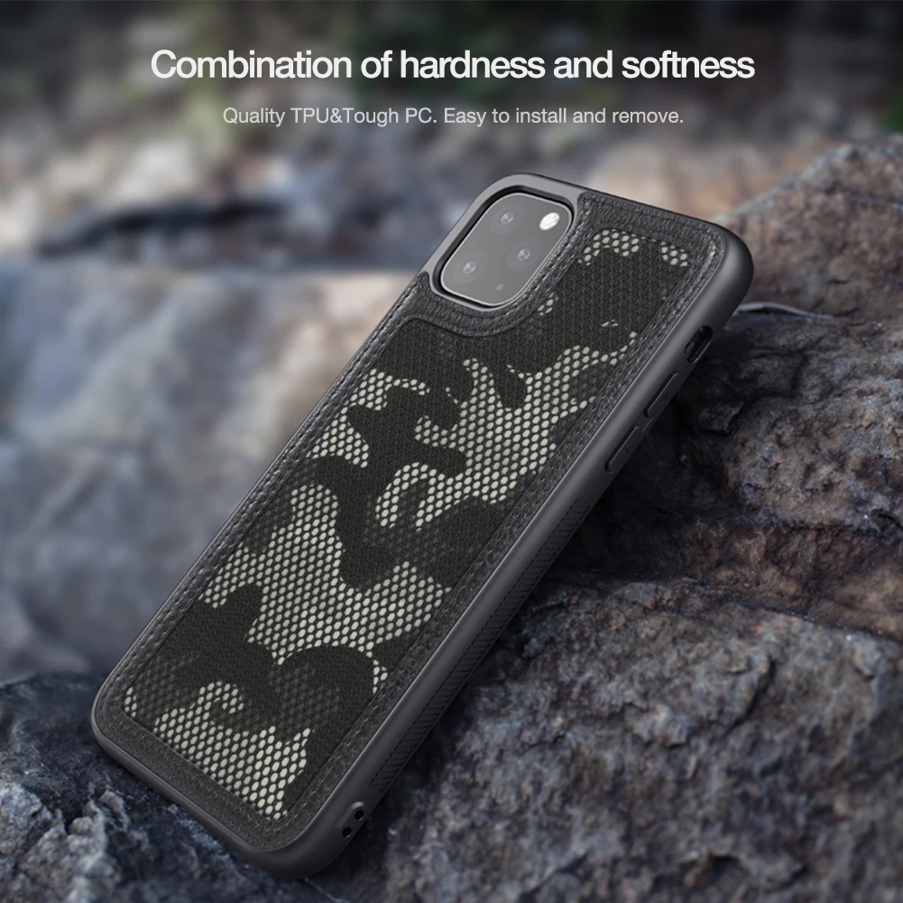 Для iPhone 11 Pro чехол NILLKIN Camo чехол для iPhone 11/11 Pro Max PU кожа и камуфляжная ткань с 3d-рисунком бант с узором