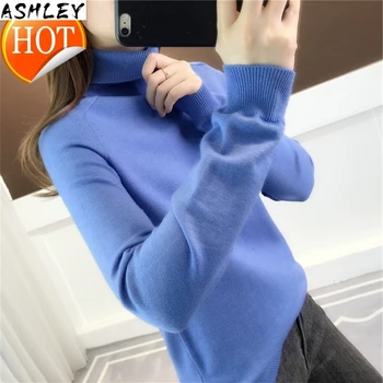 

Autumn winter 2020 fur basic warm velvet Sweater Pullovers Women female high-neck Fleece sweater thick Turtleneck Knit Jumpers