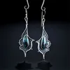 Boucles d'oreilles en pierre d'opale bleue, Vintage, en résine, Brincos, pendentifs ethniques pour femmes et filles, bijoux, tribaux, nouvelle collection, 2022 ► Photo 1/5