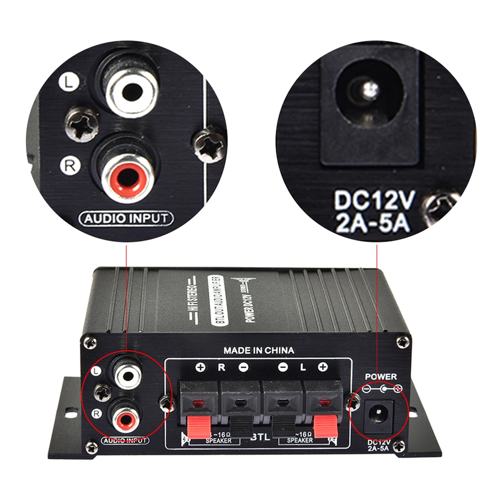 12V 400W Car Amplifier Hi-Fi Car Stereo Music Receiver BT Auto MP3 Player FM Power-Amplifier For SUV Truck